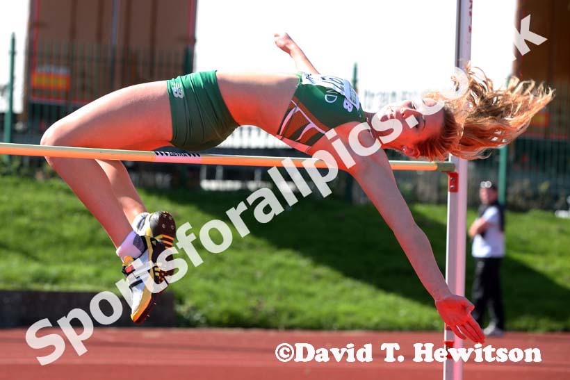 Ammy McTeggart (Boyne AC) in the heptathlon high jump during the Hexham Decathlon and Heptathlon.